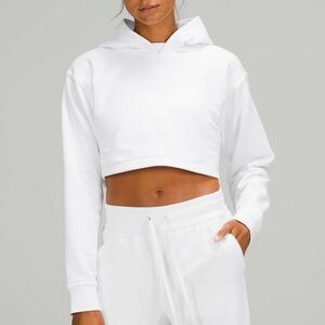 Lululemon All Yours Cropped Hoodie White Sweatshirt - Size 10